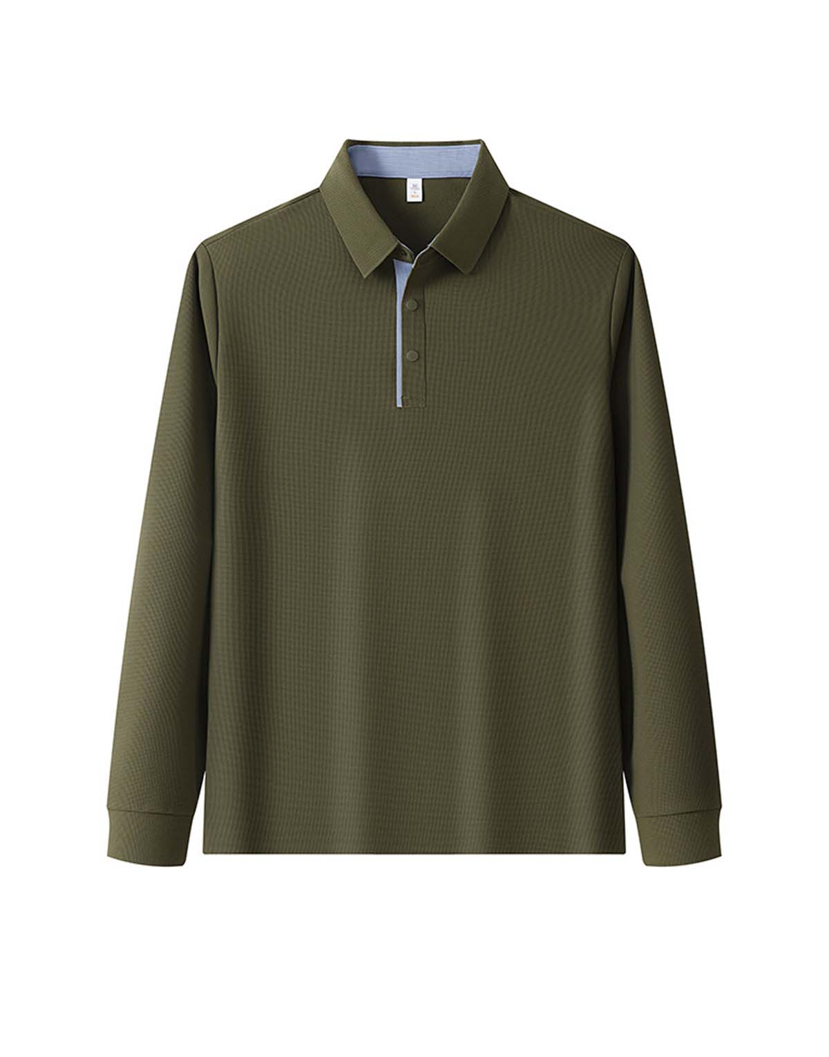 Waffle-Knit Antibacterial Long-Sleeve T-Shirt-mt19-14